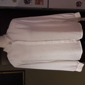 Karen Scott vintage 100% polyester white bead detail blouse size 16
